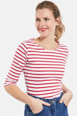 Armor-Lux Armor Lux Damen Streifenshirt Guérande 3/4-Arm Weiß Dunkelrot 6 Armor-Lux Armor Lux Damen Streifenshirt Guérande 3/4-Arm Weiß Dunkelrot -Derbi Kleidung Geschaft 02457 320 8677 clipped rev 1 1280x1280