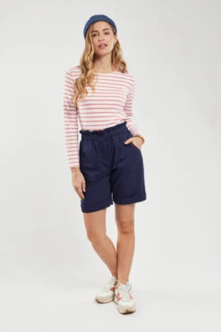 Armor-Lux Armor Lux Lesconil Weiß Rosa Damen Streifenshirt Mariniere Blanc Bisque -Derbi Kleidung Geschaft 04277 KRT 0060 1280x1280