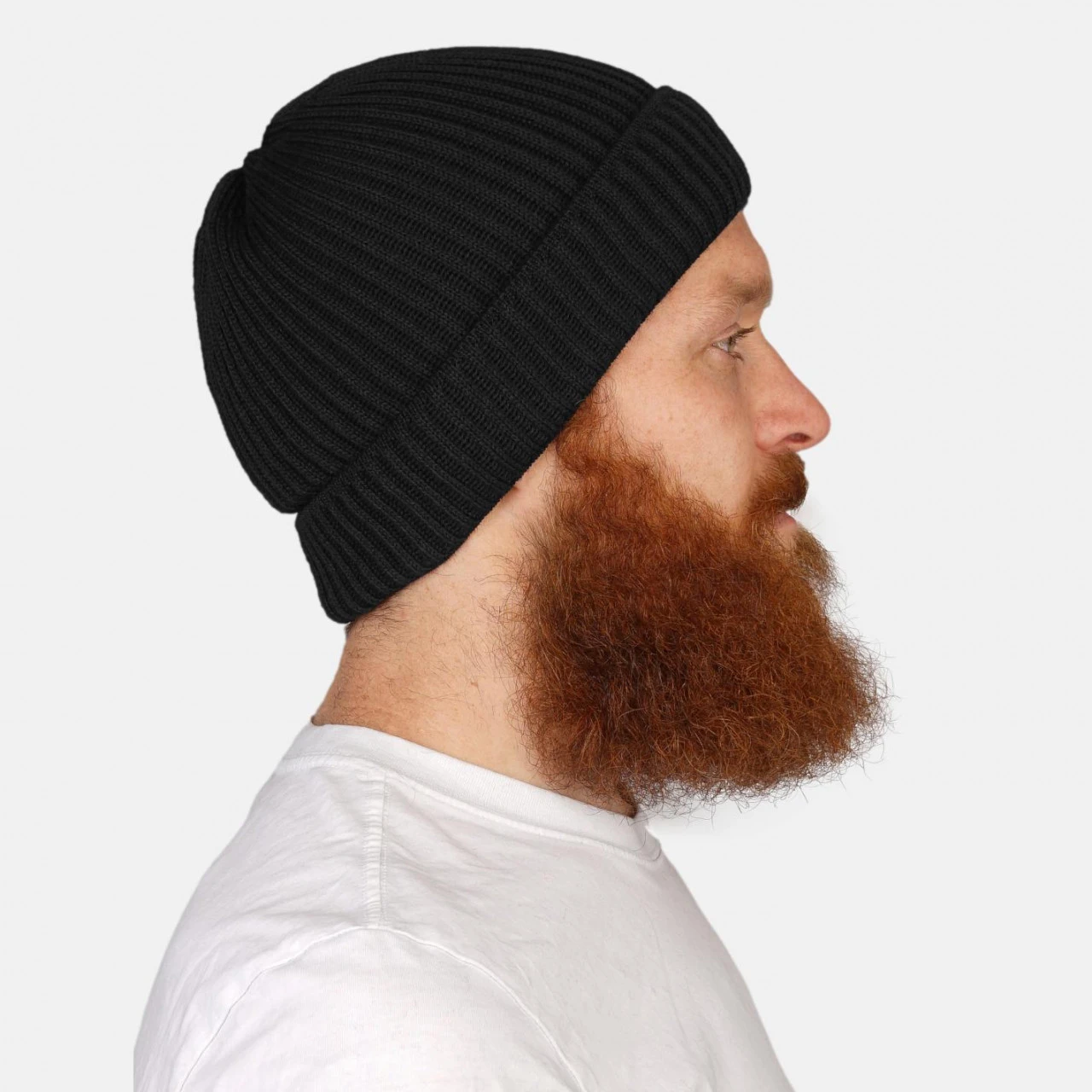 Strickmütze Rippstrick Hanseheld 100% Schurwolle (Merino) - Schwarz 4 Strickmütze Rippstrick Hanseheld 100% Schurwolle (Merino) - Schwarz – Bild 2