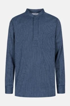 Eisenhans Fischerhemd Marine Schmal Gestreift