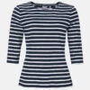 Streifenshirt Damen 3/4-Arm Blau-Weiß Gestreift Ringelshirt -Derbi Kleidung Geschaft 10581 0 1280x1280