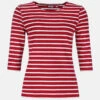 Streifenshirt Damen 3/4-Arm Rot-Weiß Gestreift Ringelshirt -Derbi Kleidung Geschaft 10583 0 1280x1280