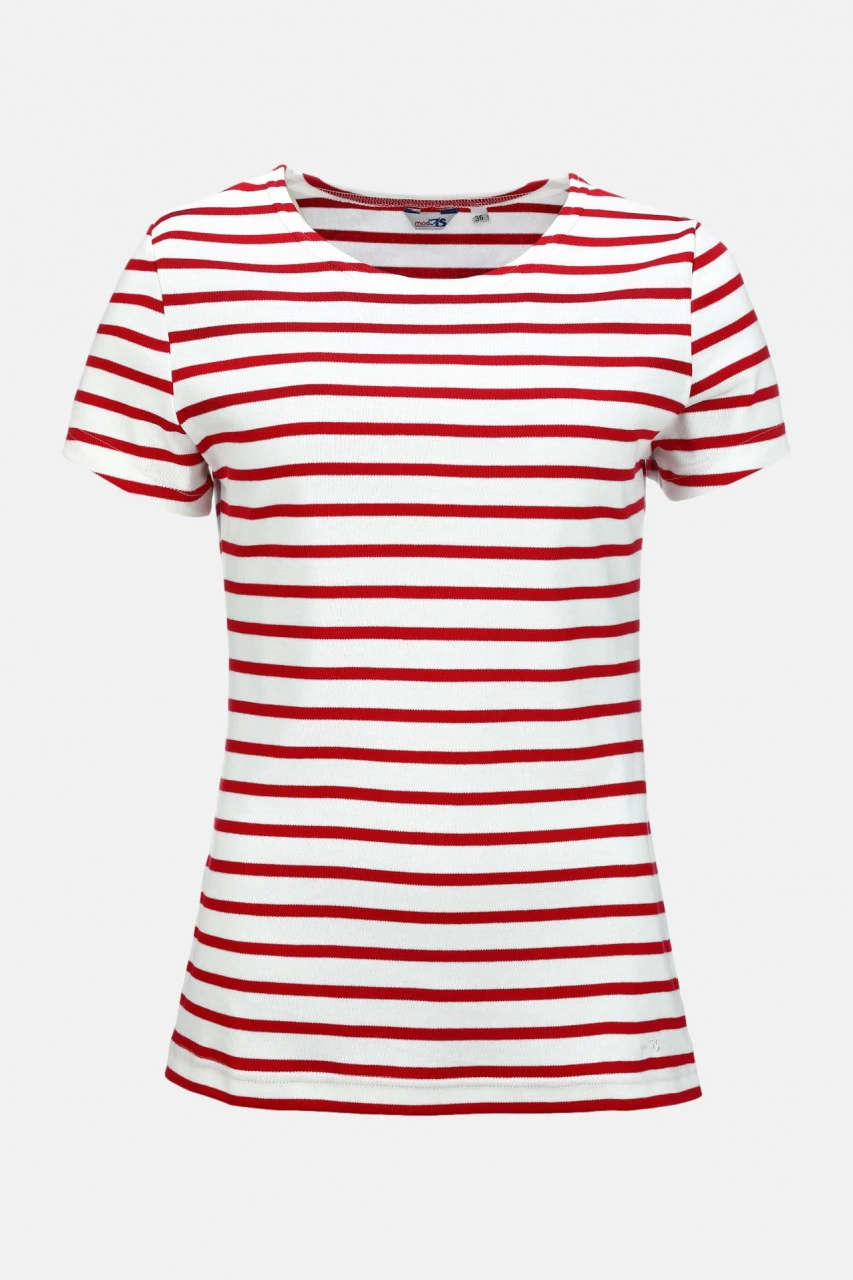 Streifenshirt Damen Kurzarm Weiß-Rot Gestreift Ringelshirt 3 Streifenshirt Damen Kurzarm Weiß-Rot Gestreift Ringelshirt