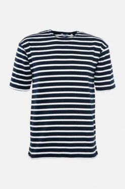 Streifenshirt Herren Kurzarm Blau-Weiß Gestreift Ringelshirt