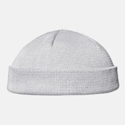 Hanseheld Strickmütze Seebär Baumwolle Dockermütze Kurz Flach - Grau