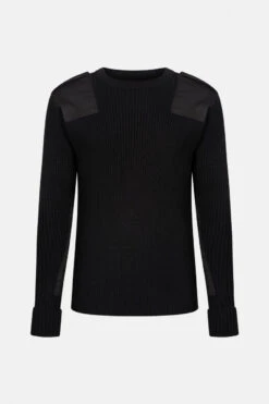 Elbe Troyer Uniform Pullover Rippstrick Schwarz