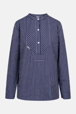 Damen Fischerhemd Breit Gestreift