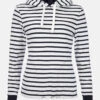 Damen Kapuzen-Shirt Weiss-Blau Gestreift Baumwolle -Derbi Kleidung Geschaft 12793 0 1280x1280