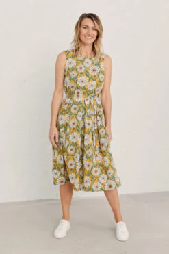 Seasalt Cornwall Terrace Garden Dress Gazania Daisies Sandstone -Derbi Kleidung Geschaft 13169 3 1280x1280
