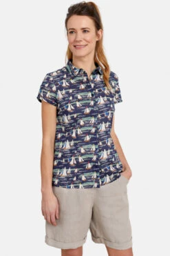 Seasalt Cornwall Rushmaker Shirt Lamorna Sail Waterline Damen Bluse Segelschiffe