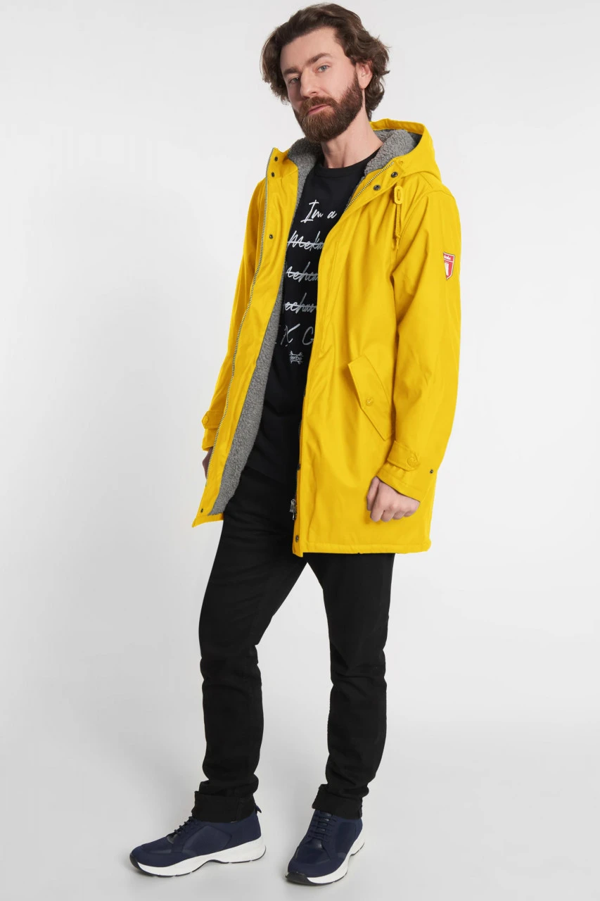 Derbe Trekholm Herren Regenjacke Friesennerz Yellow Gelb Gefüttert 5 Derbe Trekholm Herren Regenjacke Friesennerz Yellow Gelb Gefüttert – Bild 3
