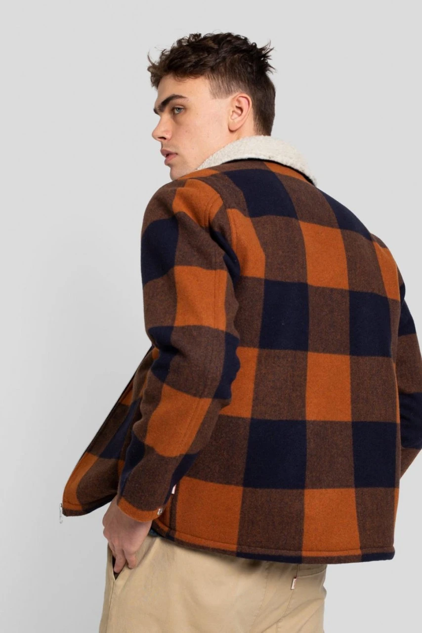 RVLT Revolution Herren Jacke Gefüttert Padded Overshirt Braun 6 RVLT Revolution Herren Jacke Gefüttert Padded Overshirt Braun – Bild 4