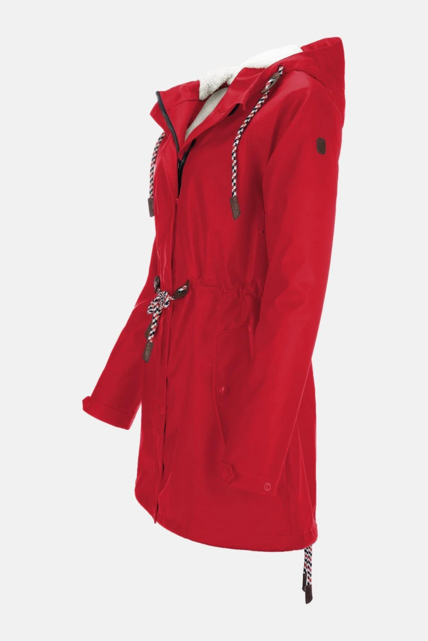 Damen Friesennerz Rot Teddy-Futter 4 Damen Friesennerz Rot Teddy-Futter – Bild 2