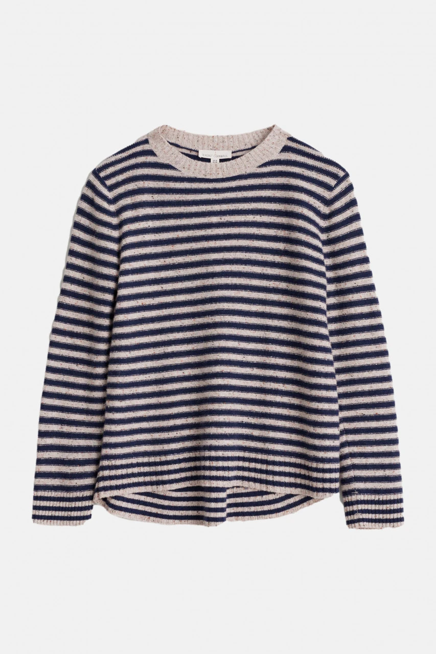 Seasalt Cornwall Carbis Jumper Barrows Aran Night Damen Pullover Beige Blau Gestreift 7 Seasalt Cornwall Carbis Jumper Barrows Aran Night Damen Pullover Beige Blau Gestreift – Bild 5