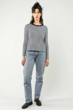 MELA Reena Damen Longsleeve Streifenshirt Dunkelblau Weiß -Derbi Kleidung Geschaft 13592 3 1280x1280