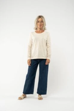 MELA Reena Damen Longsleeve Streifenshirt Beige Weiß 10 MELA Reena Damen Longsleeve Streifenshirt Beige Weiß -Derbi Kleidung Geschaft 13593 3 1280x1280