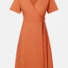 MELA Mohana Damen Jersey Kleid Terracotta Orange -Derbi Kleidung Geschaft 13596 0ZHAr6YvLDemEI 1280x1280