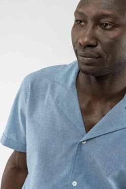 MELA Mohan Herren Hemd Blau Chambray Hellblau -Derbi Kleidung Geschaft 13601 2 1280x1280