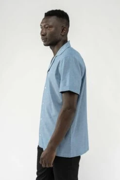 MELA Mohan Herren Hemd Blau Chambray Hellblau -Derbi Kleidung Geschaft 13601 4 1280x1280