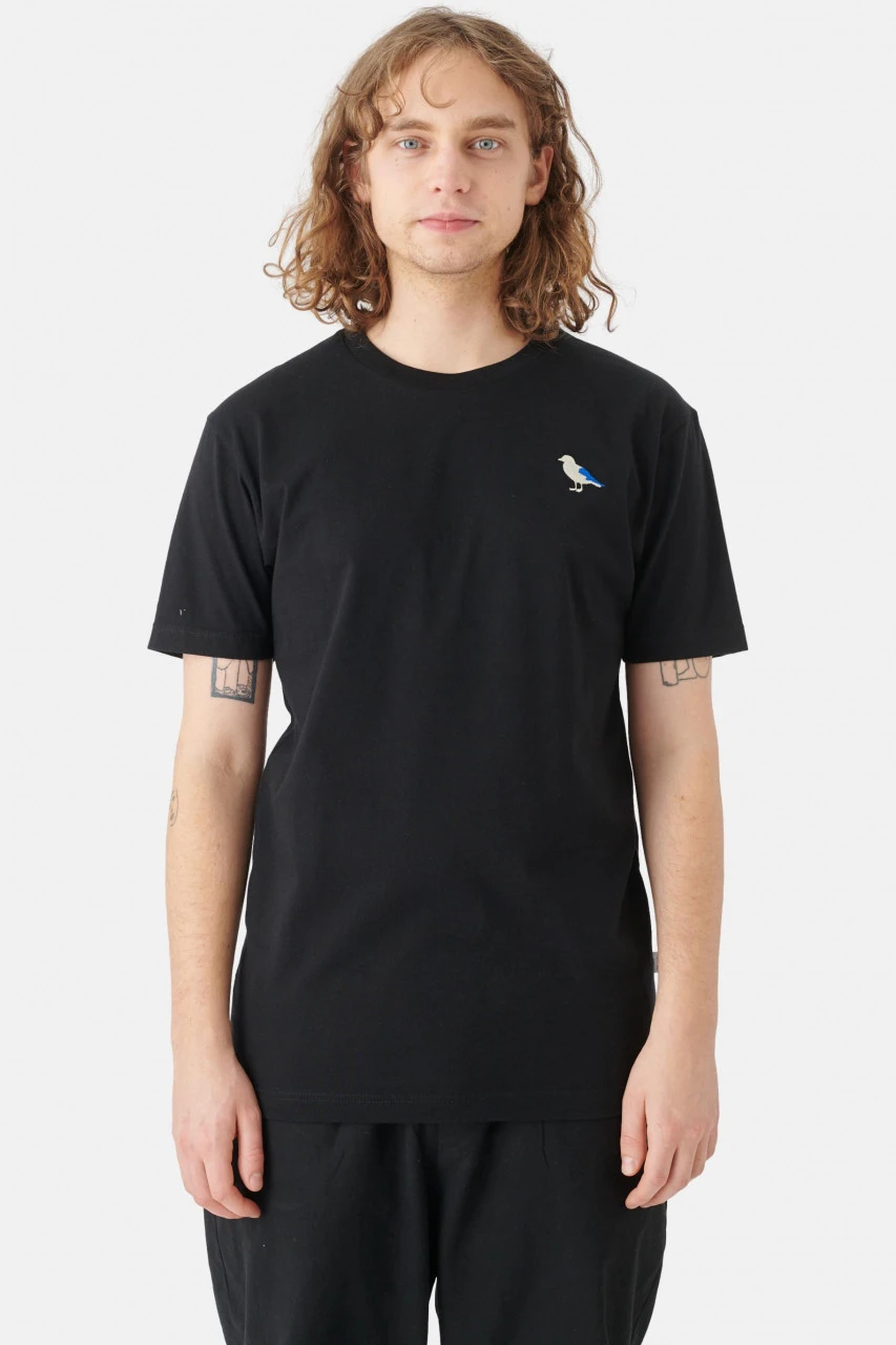Cleptomanicx Herren T-Shirt Embro Gull Schwarz Möwe Stick Baumwolle Nachhaltig 4 Cleptomanicx Herren T-Shirt Embro Gull Schwarz Möwe Stick Baumwolle Nachhaltig – Bild 2