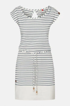Ragwear Soho Stripes Damen Kleid White Melange Weiß