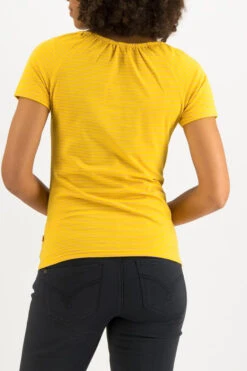 Blutsgeschwister Vintage Heart Damen T-Shirt Candy Stripes Gelb Gestreift Baumwolle Nachhaltig -Derbi Kleidung Geschaft 13705 2 1280x1280