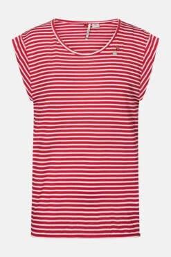 Ragwear Tulsa Damen T-Shirt Red Rot Gestreift