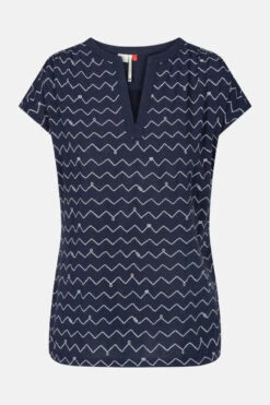 Ragwear Harria Damen T-Shirt Navy Dunkelblau Seil Tau Zickzack