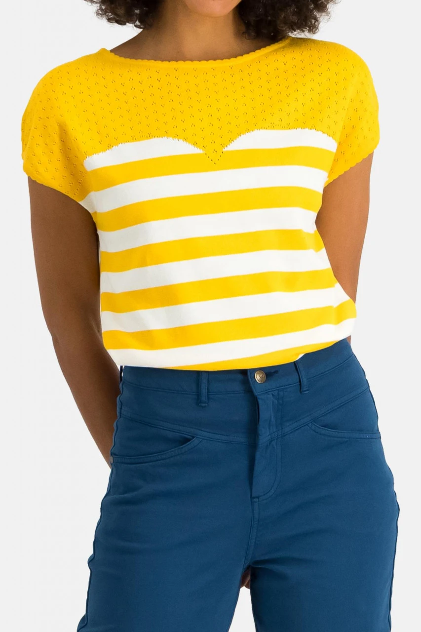 Blutsgeschwister New Wave Pinup Damen Pullover Shirt Sunlight Ray Gelb Baumwolle Nachhaltig 4 Blutsgeschwister New Wave Pinup Damen Pullover Shirt Sunlight Ray Gelb Baumwolle Nachhaltig – Bild 2