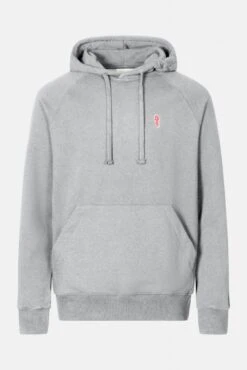 RVLT Revolution Herren Embroidery Hoodie Grey Mel Hellgrau Logo Stickerei