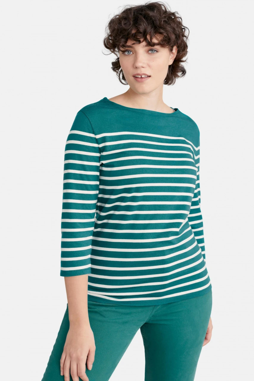 Seasalt Cornwall Sailor Top Damen Streifenshirt Falmouth Breton Studio Green Chalk Petrol Grün 3 Seasalt Cornwall Sailor Top Damen Streifenshirt Falmouth Breton Studio Green Chalk Petrol Grün