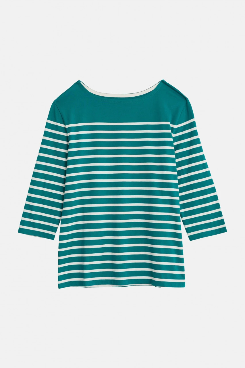 Seasalt Cornwall Sailor Top Damen Streifenshirt Falmouth Breton Studio Green Chalk Petrol Grün 6 Seasalt Cornwall Sailor Top Damen Streifenshirt Falmouth Breton Studio Green Chalk Petrol Grün – Bild 4