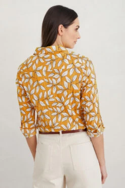 Seasalt Cornwall Larissa Sketch Leaf Damen Bluse Orange Honeysuckle Chalk -Derbi Kleidung Geschaft 13800 2 1280x1280