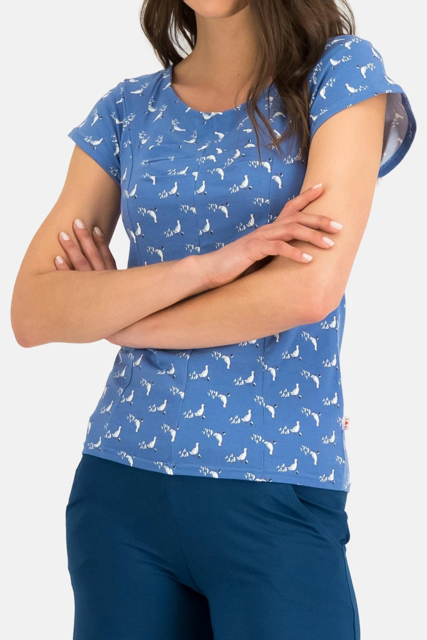 Blutsgeschwister Hot Knot Open Hearted Damen T-Shirt Ducky Ducks Blau Weiß Nachhaltig Baumwolle Nach 4 Blutsgeschwister Hot Knot Open Hearted Damen T-Shirt Ducky Ducks Blau Weiß Nachhaltig Baumwolle Nach – Bild 2