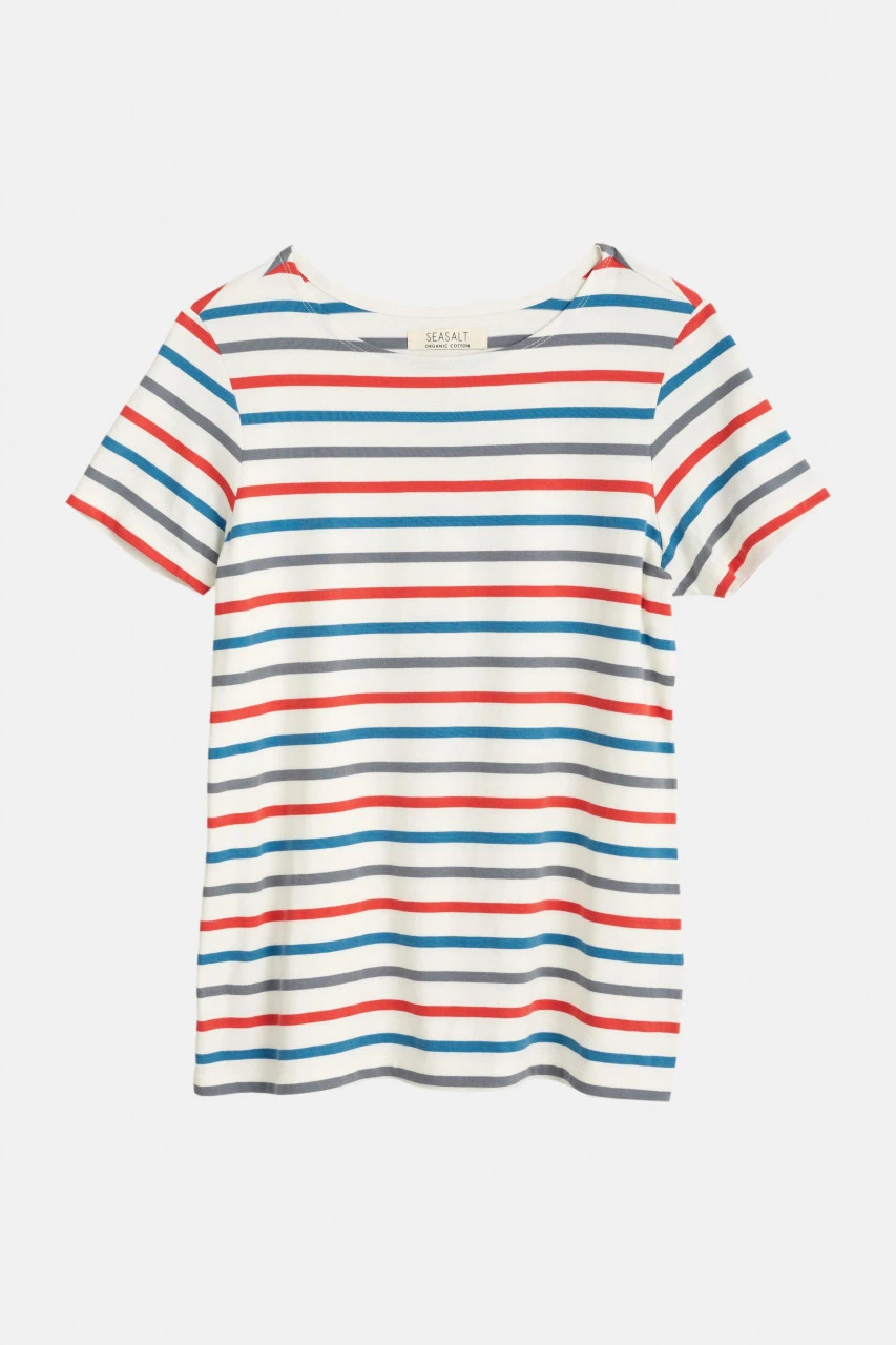 Seasalt Cornwall Sailor T-Shirt Damen Streifenshirt Tri Breton Chalk Autumn Sun 7 Seasalt Cornwall Sailor T-Shirt Damen Streifenshirt Tri Breton Chalk Autumn Sun – Bild 5