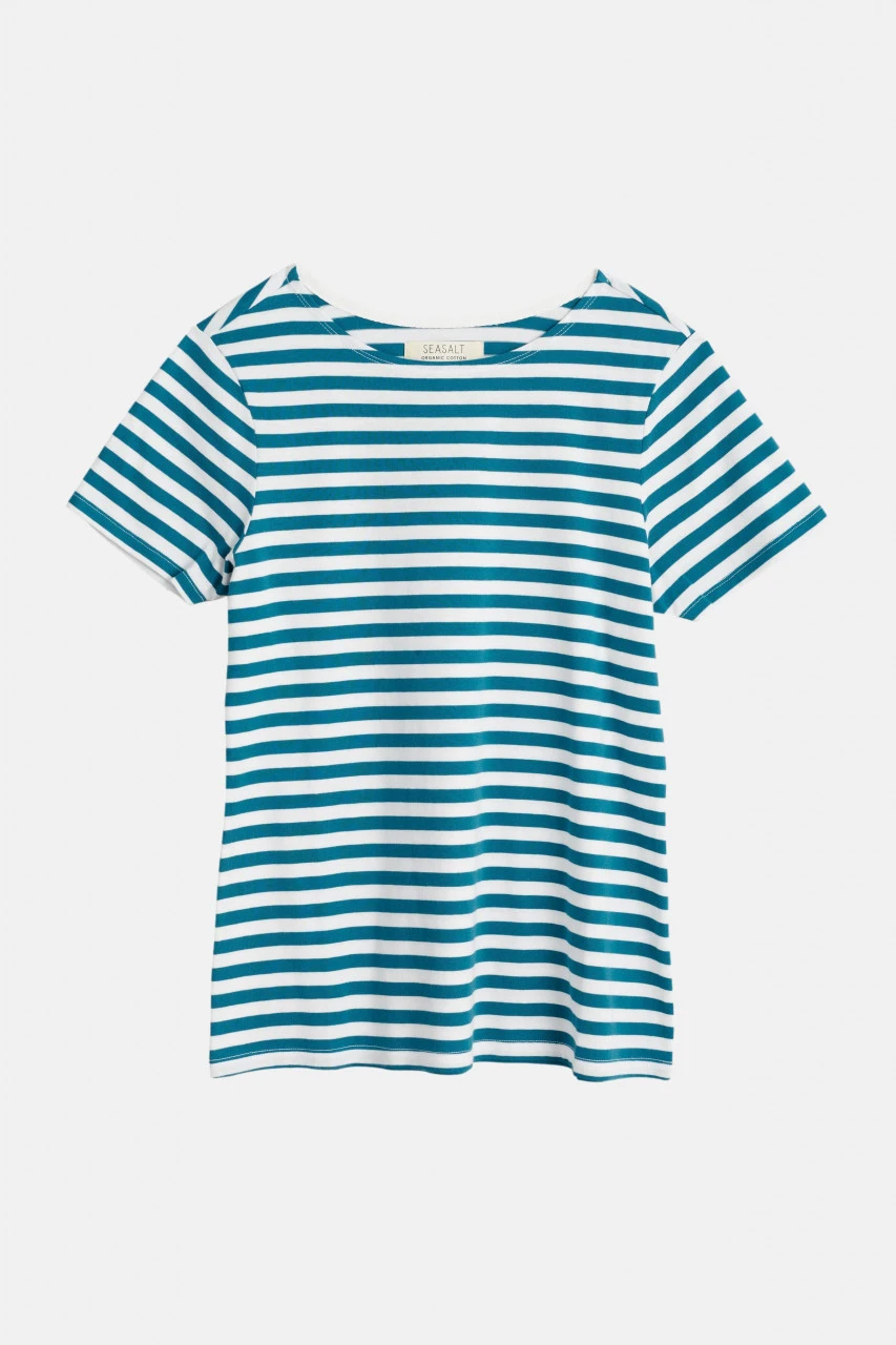 Seasalt Cornwall Sailor T-Shirt Damen Streifenshirt Mini Cornish Mid Teal Chalk 3 Seasalt Cornwall Sailor T-Shirt Damen Streifenshirt Mini Cornish Mid Teal Chalk