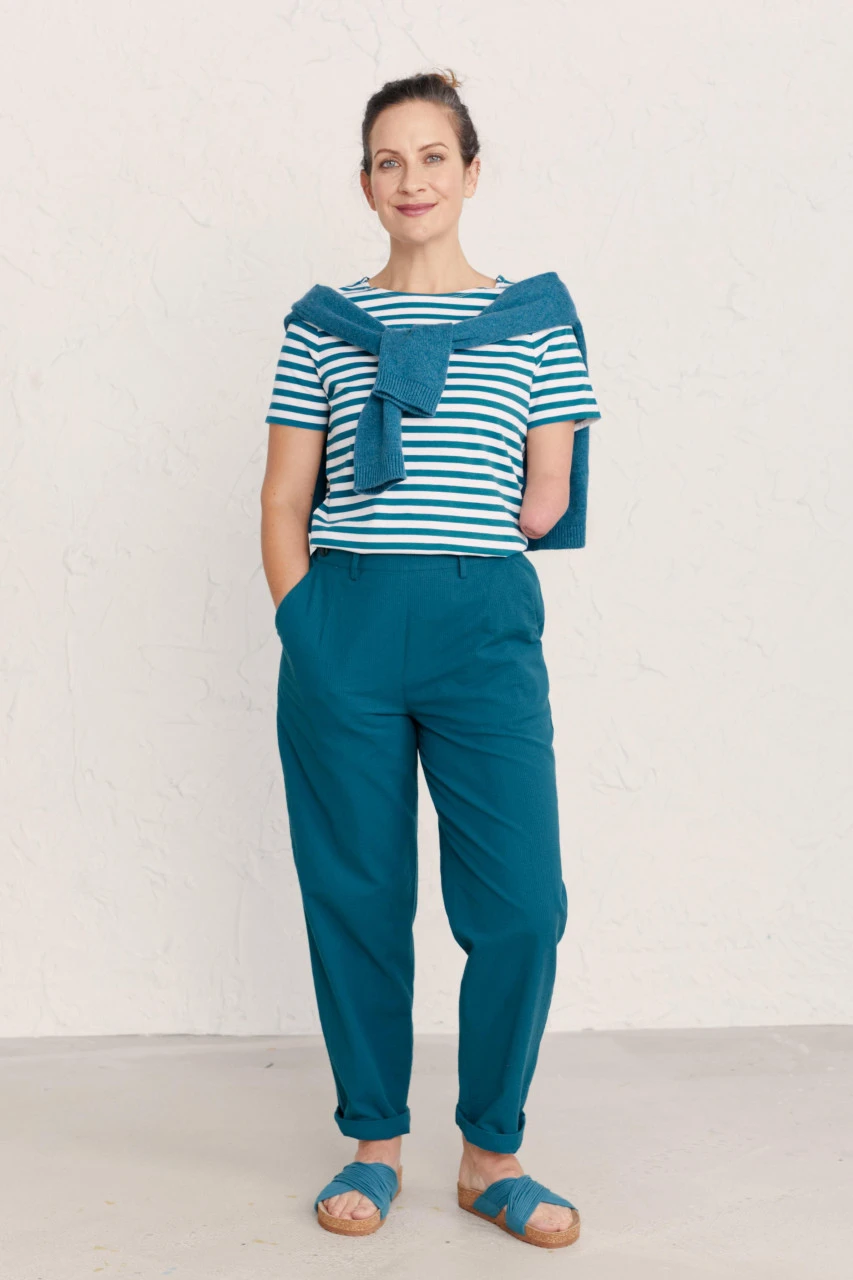 Seasalt Cornwall Sailor T-Shirt Damen Streifenshirt Mini Cornish Mid Teal Chalk 4 Seasalt Cornwall Sailor T-Shirt Damen Streifenshirt Mini Cornish Mid Teal Chalk – Bild 2