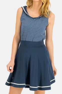 Blutsgeschwister Damen Mini Rock Moonstruck Sailorgirl Glockenrock Mare Azzurro Blau Baumwolle Nachh