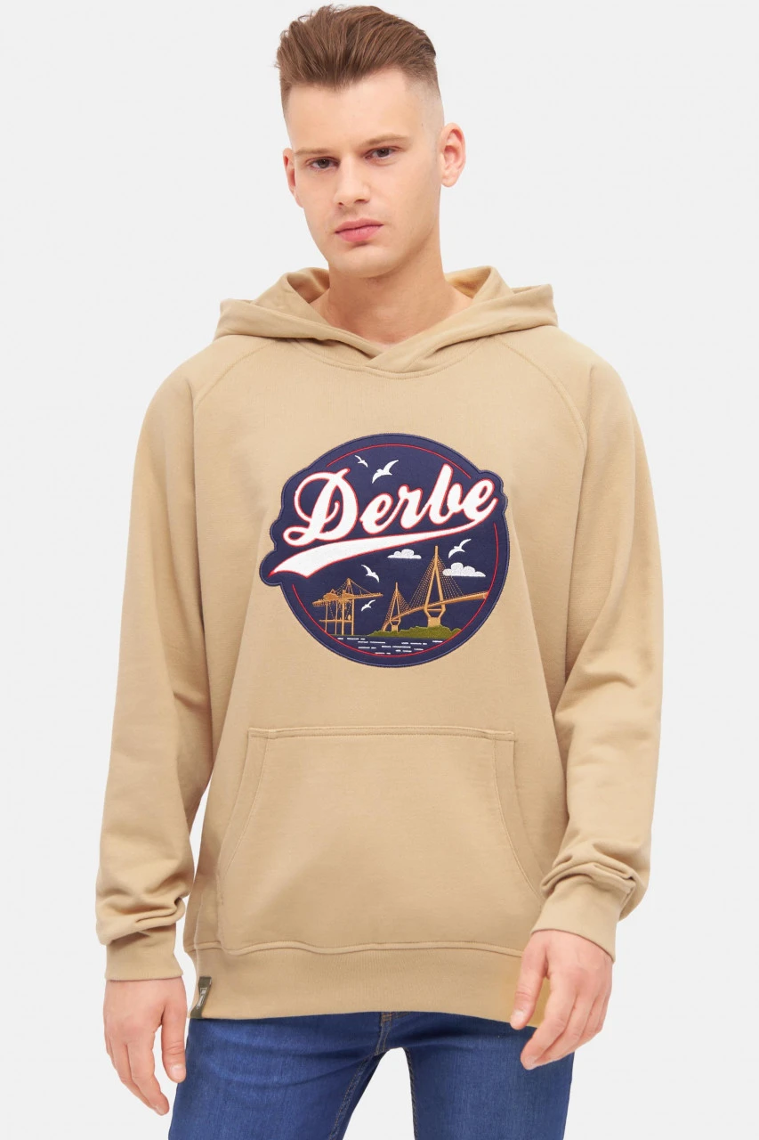 Derbe Hafenbrücke Herren Hoodie Caramel Ocker Hellbraun Kapuzenpullover 4 Derbe Hafenbrücke Herren Hoodie Caramel Ocker Hellbraun Kapuzenpullover – Bild 2