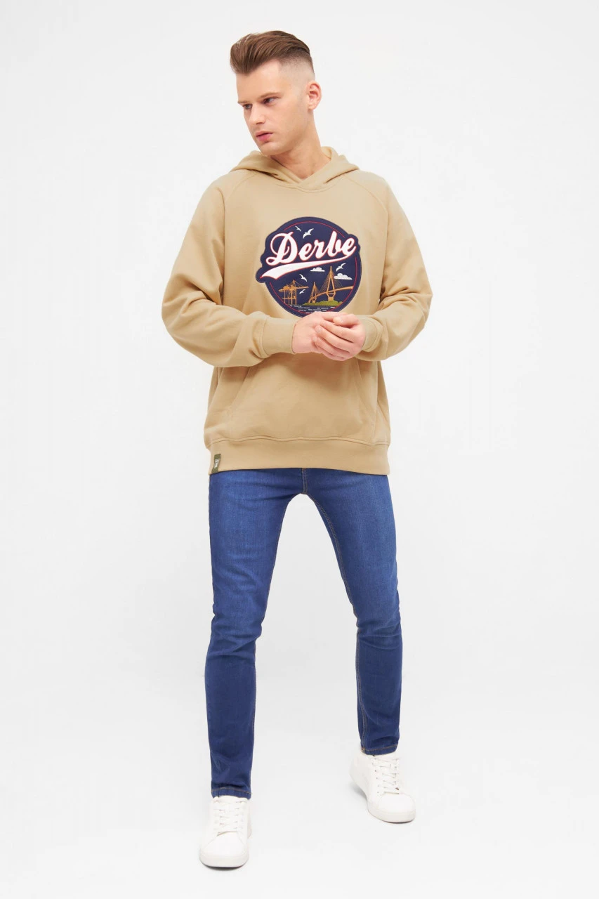 Derbe Hafenbrücke Herren Hoodie Caramel Ocker Hellbraun Kapuzenpullover 5 Derbe Hafenbrücke Herren Hoodie Caramel Ocker Hellbraun Kapuzenpullover – Bild 3