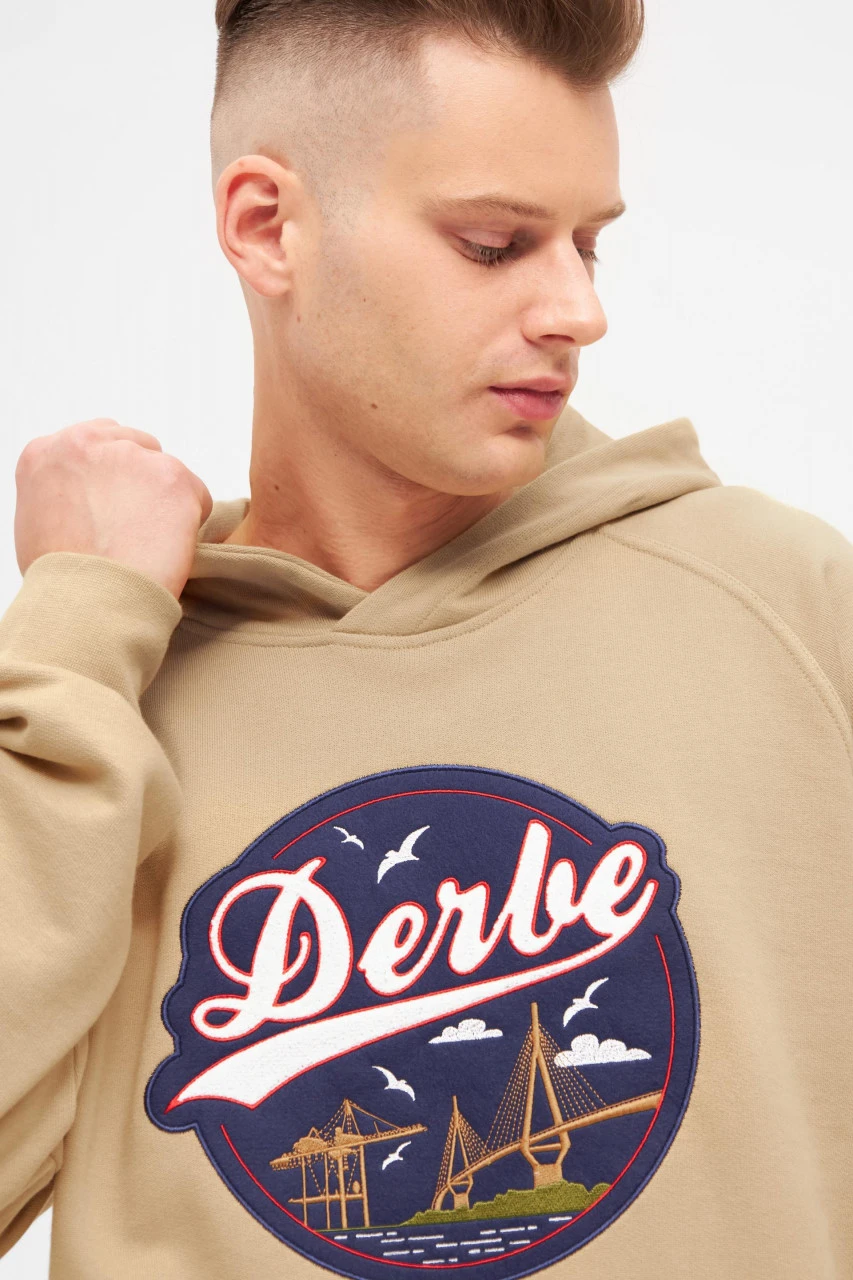 Derbe Hafenbrücke Herren Hoodie Caramel Ocker Hellbraun Kapuzenpullover 7 Derbe Hafenbrücke Herren Hoodie Caramel Ocker Hellbraun Kapuzenpullover – Bild 5