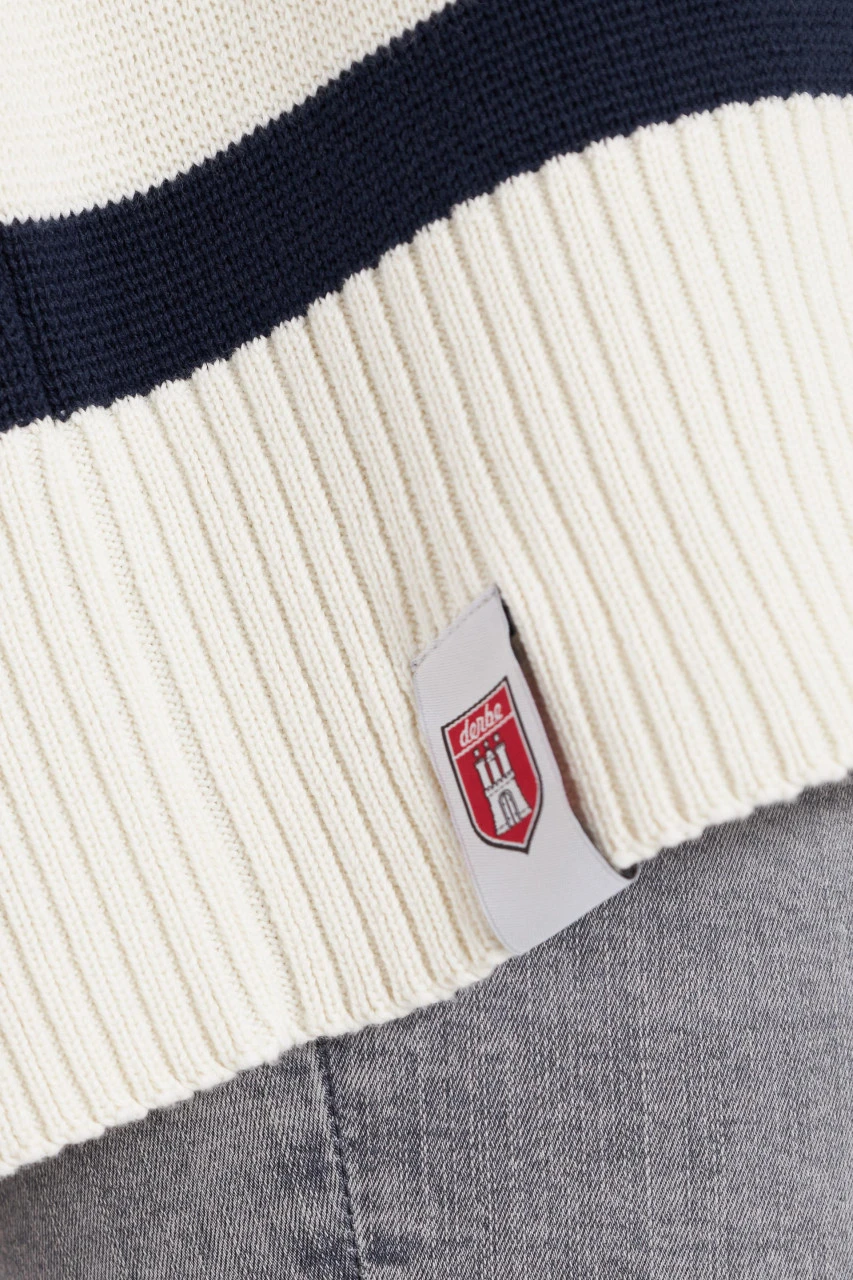 Derbe Kippes Damen Pullover Offwhite Navy Beige Blau Gestreift Strickpullover Baumwolle Nachhaltig 9 Derbe Kippes Damen Pullover Offwhite Navy Beige Blau Gestreift Strickpullover Baumwolle Nachhaltig – Bild 7