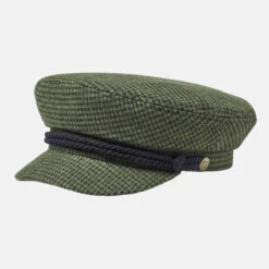 Brixton Fiddler Cap Elbsegler Moss Black Kariert Schwarz Grün Vichy