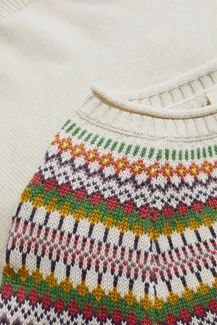 Seasalt Cornwall Polurrian Cove Jumper Damen Fair Isle Pullover Spring Fair Echinacea Mix Beige Baum 6 Seasalt Cornwall Polurrian Cove Jumper Damen Fair Isle Pullover Spring Fair Echinacea Mix Beige Baum – Bild 4