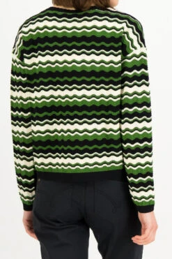 Blutsgeschwister Chic Promenade Grün Damen Pullover Greenish Miss Sunshine Wellen Baumwolle Nachhalt -Derbi Kleidung Geschaft 13967 2 1280x1280