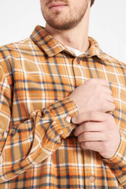 Derbe Tedholm Check Herren Langarmhemd Overshirt Braun Orange Kariert -Derbi Kleidung Geschaft 14030 5 1280x1280