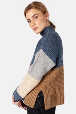 IrelandsEye Pullover Iris Damen Pullover Mehrfarbig Blau Beige Braun