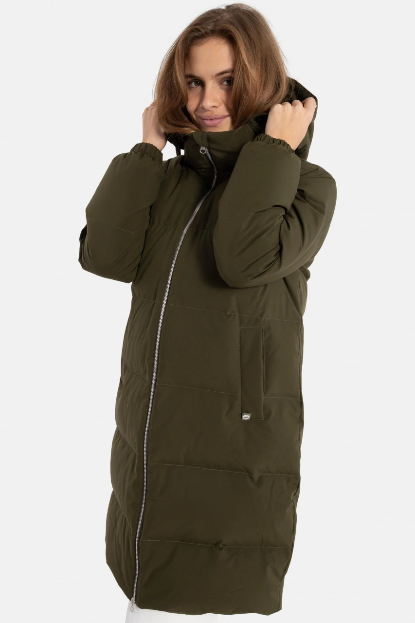 Danefae Daneget Down Damen Wintermantel Warm Khaki Dunkelbraun 4 Danefae Daneget Down Damen Wintermantel Warm Khaki Dunkelbraun – Bild 2