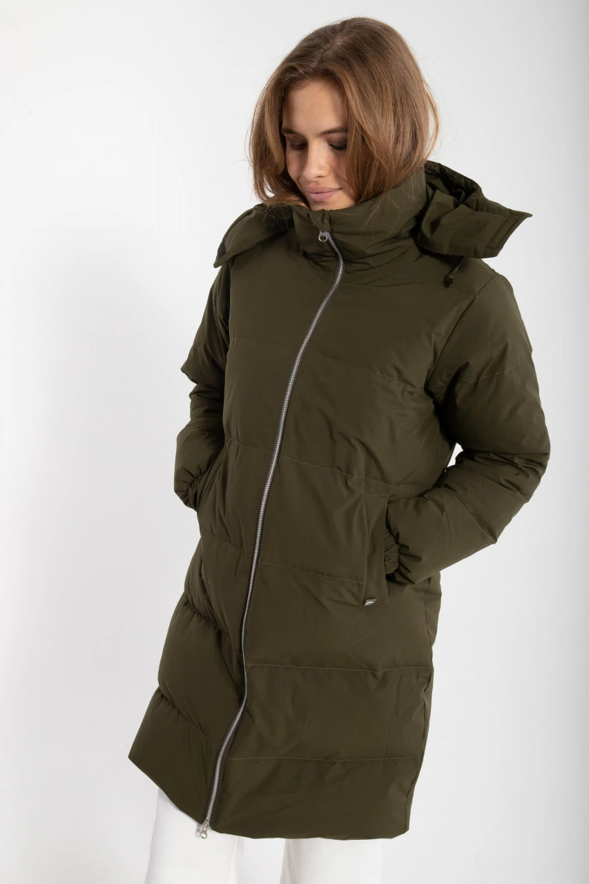Danefae Daneget Down Damen Wintermantel Warm Khaki Dunkelbraun 6 Danefae Daneget Down Damen Wintermantel Warm Khaki Dunkelbraun – Bild 4