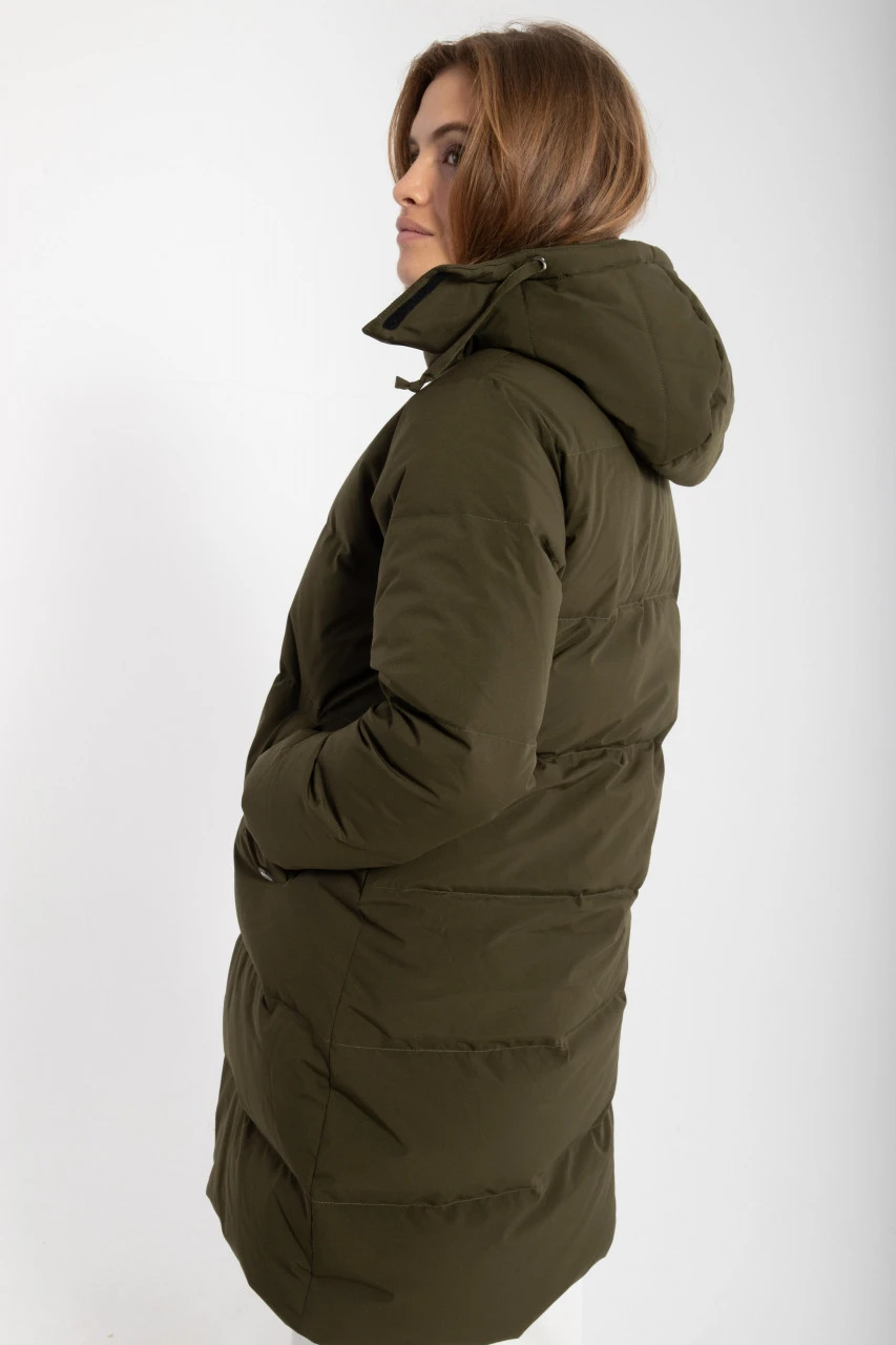 Danefae Daneget Down Damen Wintermantel Warm Khaki Dunkelbraun 7 Danefae Daneget Down Damen Wintermantel Warm Khaki Dunkelbraun – Bild 5